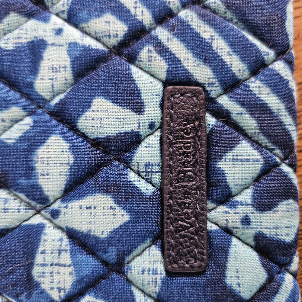 Vera Bradley Blue Patterned Quilted Wristlet